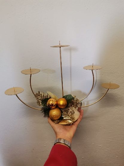 candelabro a 5 braccia-centrotavola natalizio - Fioreproibito