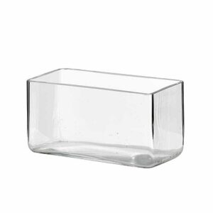 vaso in vetro rettangolare