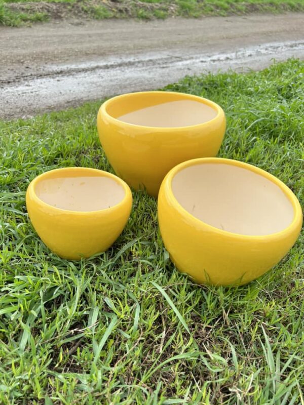 set vasi ceramica color giallo