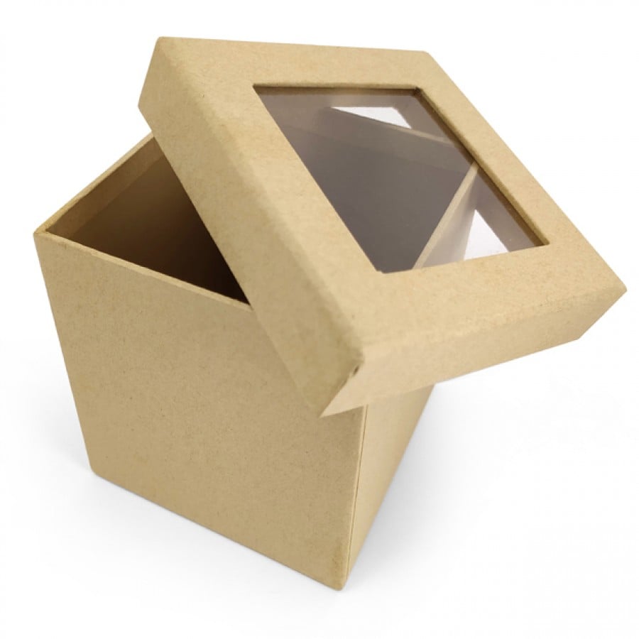 scatola quadrata cm 10x10 color avana - Fioreproibito