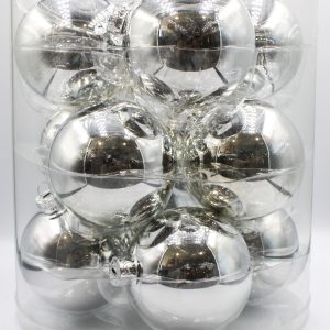 sfere argento natalizie